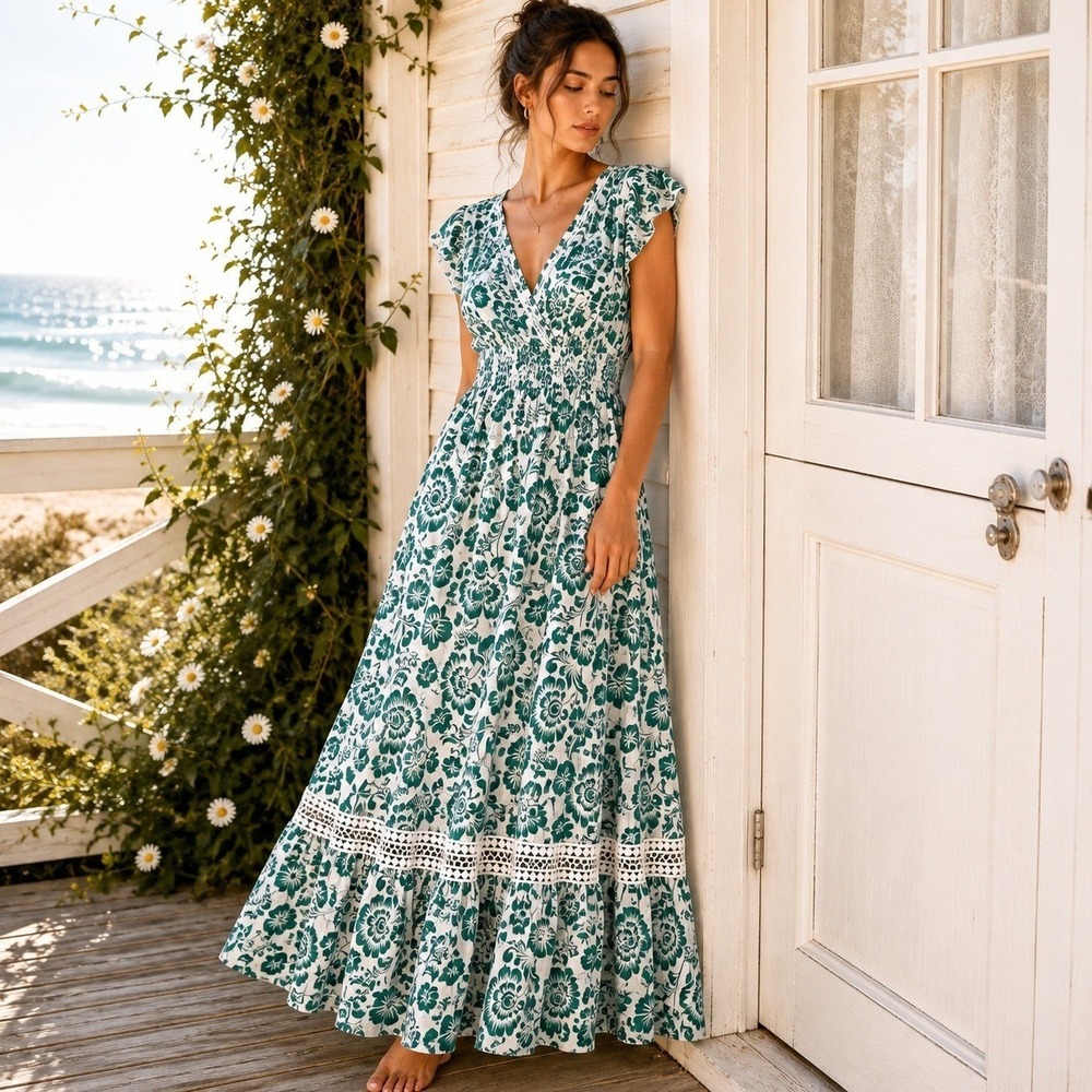 Anthropologie J Gee 3X Maxi Dress Cottagecore Romantic Coquette Feminine Dainty